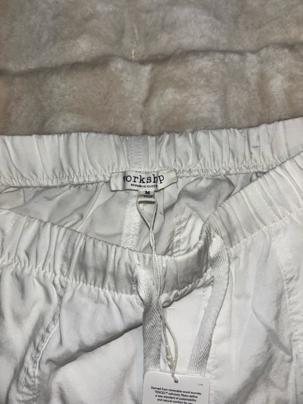 White Drawstring women shorts